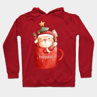 Cute Santa In A Cup Hoodie